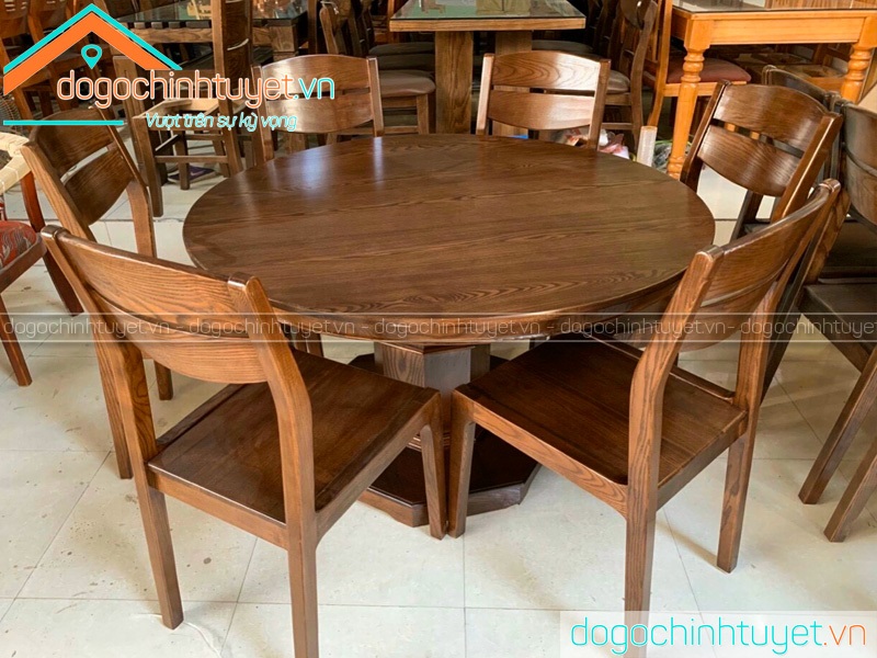 Bàn ghế ăn gỗ Sồi Thái Bình 5